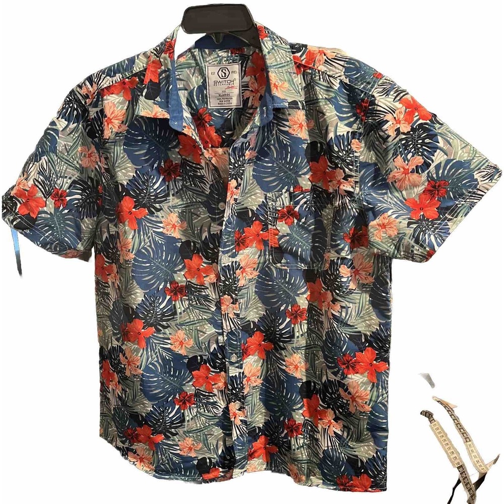 Switch Men XL Multicolor ButtonDown ShortSleeve Streetwear Limited Edition Shirt